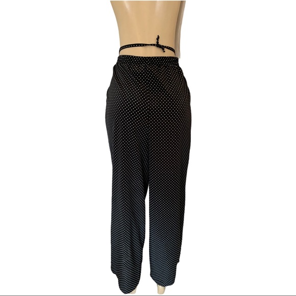 Teddi Polka Dot Wide Leg Paper Bag Pants with Pockets - Picture 4 of 5